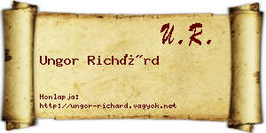 Ungor Richárd névjegykártya
