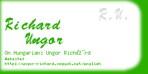 richard ungor business card